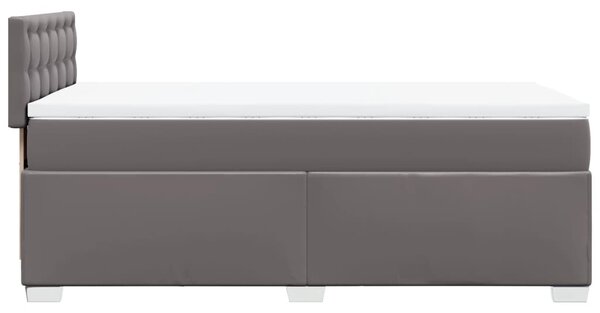 Box spring postel s matrací šedá 80 x 200 cm umělá kůže 3286098