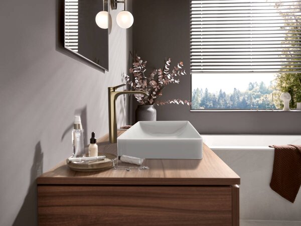 Hansgrohe Vivenis - Páková umyvadlová baterie 250 CoolStart pro umyvadlovou mísu, bez odtokové soupravy, kartáčovaný bronz 75045140