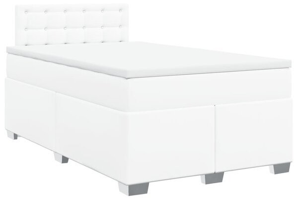 Box spring postel s matrací bílá 120x190 cm umělá kůže 3286113