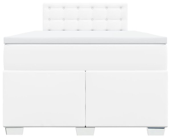 Box spring postel s matrací bílá 120x190 cm umělá kůže 3286113