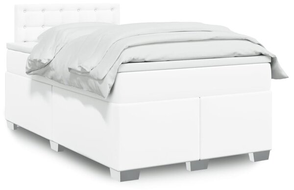 Box spring postel s matrací bílá 120x190 cm umělá kůže 3286113
