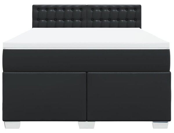 Box spring postel s matrací černá 140 x 190 cm umělá kůže 3286120