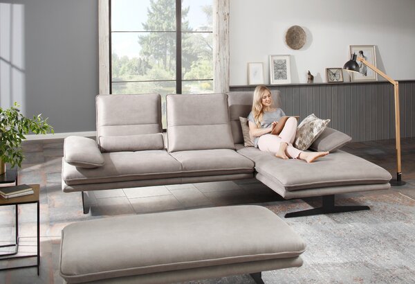 ROHOVÁ SEDAČKA, textil, šedá Chilliano - Sedací soupravy