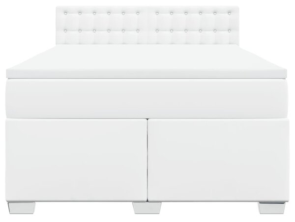 Box spring postel s matrací bílá 140x200 cm umělá kůže 3286125