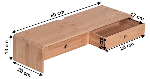 KONDELA Podstavec pod monitor, bambus, přírodní, ELARO TYP 2