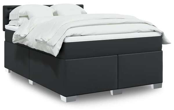 Box spring postel s matrací černá 140 x 190 cm umělá kůže 3286120