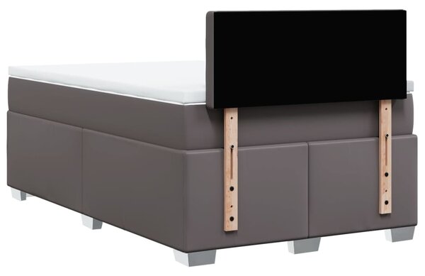 Box spring postel s matrací šedá 120x200 cm umělá kůže 3286118