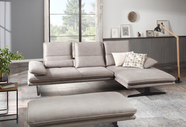 ROHOVÁ SEDAČKA, textil, šedá Chilliano - Sedací soupravy