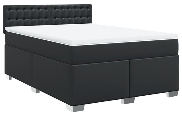 Box spring postel s matrací černá 140 x 190 cm umělá kůže 3286120
