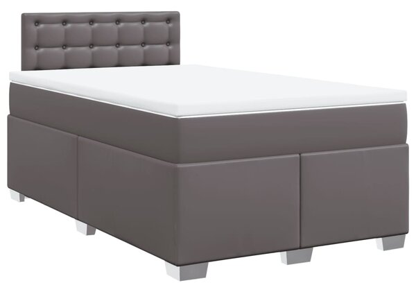 Box spring postel s matrací šedá 120x200 cm umělá kůže 3288418