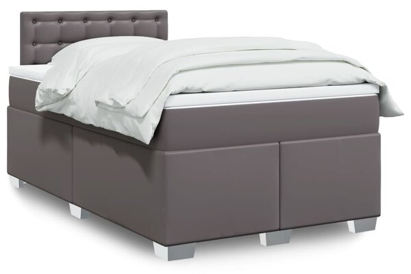 Box spring postel s matrací šedá 120x200 cm umělá kůže 3286118
