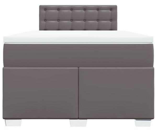 Box spring postel s matrací šedá 120x200 cm umělá kůže 3288418