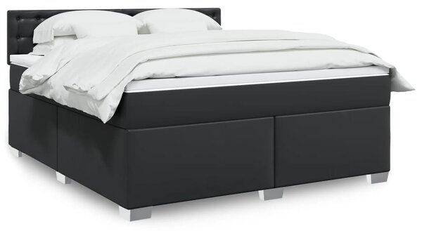 Box spring postel s matrací černá 180x200 cm umělá kůže 3286132