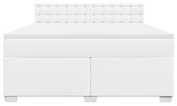 Box spring postel s matrací bílá 180x200 cm umělá kůže 3286133