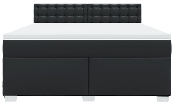 Box spring postel s matrací černá 180x200 cm umělá kůže 3286132