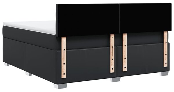Box spring postel s matrací černá 180x200 cm umělá kůže 3286132