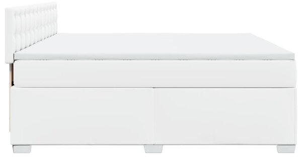 Box spring postel s matrací bílá 180x200 cm umělá kůže 3286133