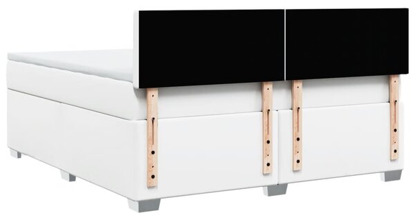 Box spring postel s matrací bílá 180x200 cm umělá kůže 3286133