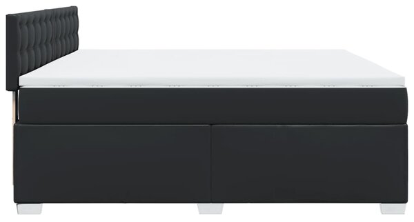 Box spring postel s matrací černá 180x200 cm umělá kůže 3286132