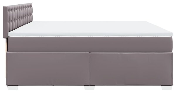 Box spring postel s matrací šedá 200x200 cm umělá kůže 3286138