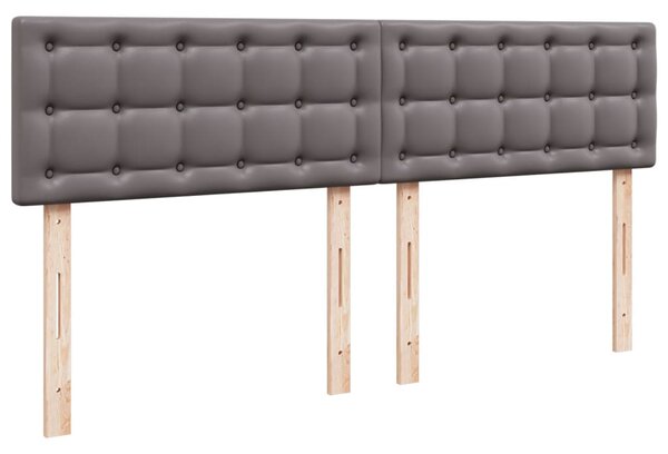 Box spring postel s matrací šedá 200x200 cm umělá kůže 3286138