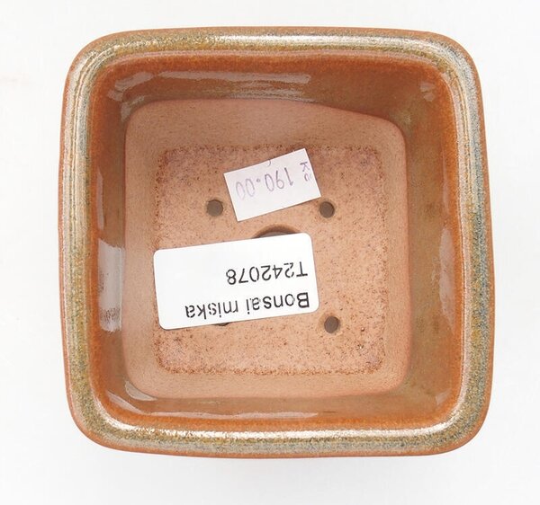 E-bonsai Keramická bonsai miska 8,5 x 8,5 x 5,5 cm hnědá