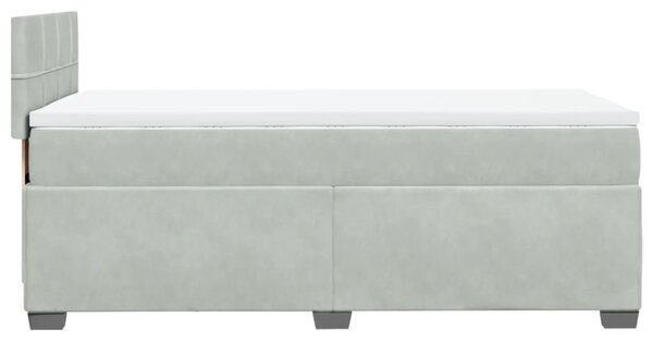 Box spring postel s matrací světle šedá 80 x 200 cm samet 3286162