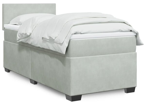 Box spring postel s matrací světle šedá 80 x 200 cm samet 3286156