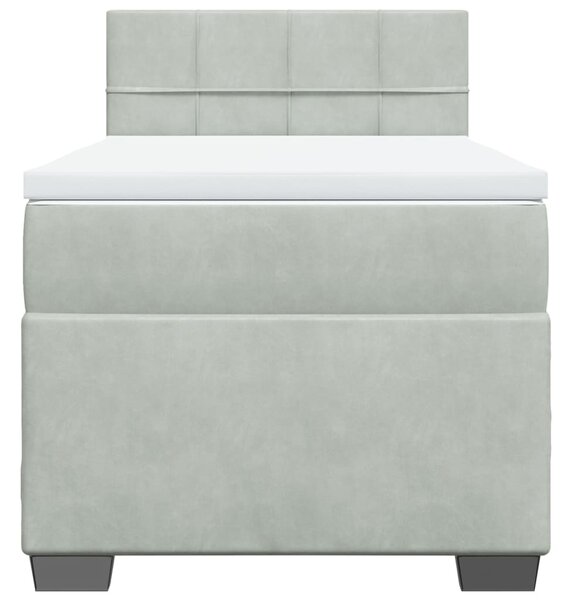 Box spring postel s matrací světle šedá 80 x 200 cm samet 3286162