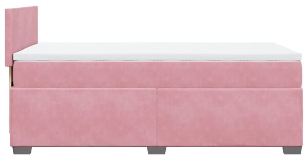 Box spring postel s matrací růžová 80 x 200 cm samet 3286161