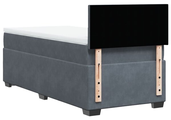 Box spring postel s matrací tmavě šedá 80 x 200 cm samet 3286157