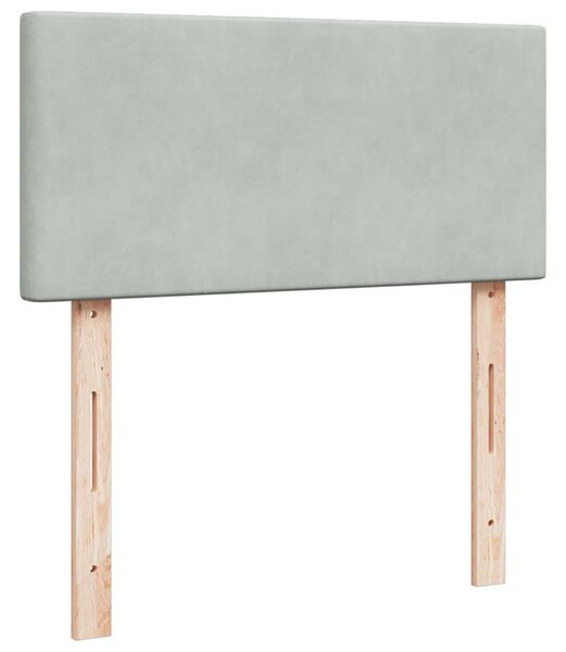 Box spring postel s matrací světle šedá 80 x 200 cm samet 3286156