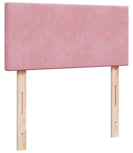 Box spring postel s matrací růžová 80 x 200 cm samet 3286161