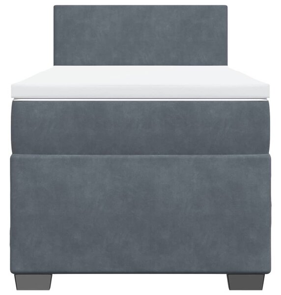 Box spring postel s matrací tmavě šedá 80 x 200 cm samet 3286157