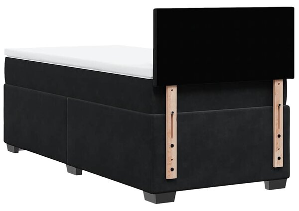 Box spring postel s matrací černá 80 x 200 cm samet 3286158