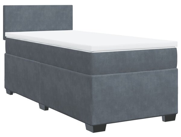 Box spring postel s matrací tmavě šedá 80 x 200 cm samet 3286157