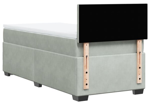 Box spring postel s matrací světle šedá 80 x 200 cm samet 3286156