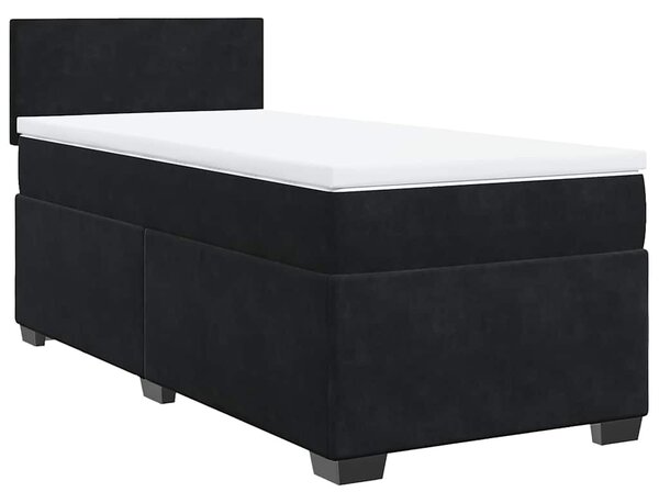 Box spring postel s matrací černá 80 x 200 cm samet 3286158