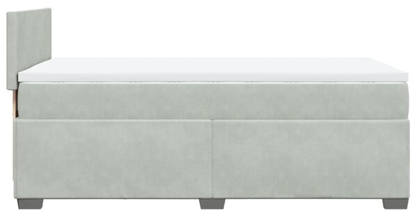 Box spring postel s matrací světle šedá 80 x 200 cm samet 3286156