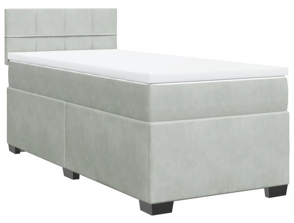 Box spring postel s matrací světle šedá 80 x 200 cm samet 3286162