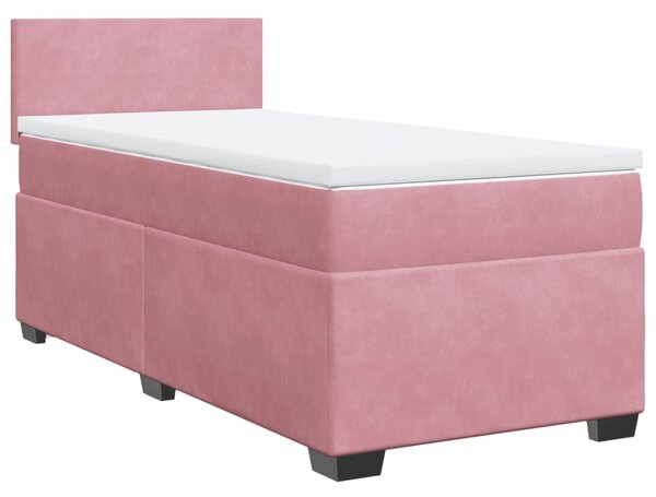 Box spring postel s matrací růžová 80 x 200 cm samet 3286161