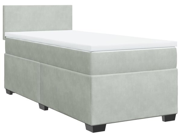 Box spring postel s matrací světle šedá 80 x 200 cm samet 3286156