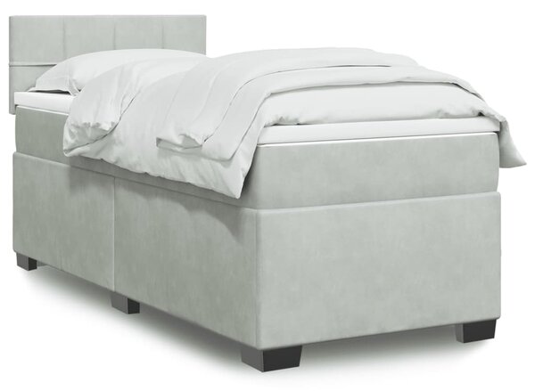 Box spring postel s matrací světle šedá 80 x 200 cm samet 3286162