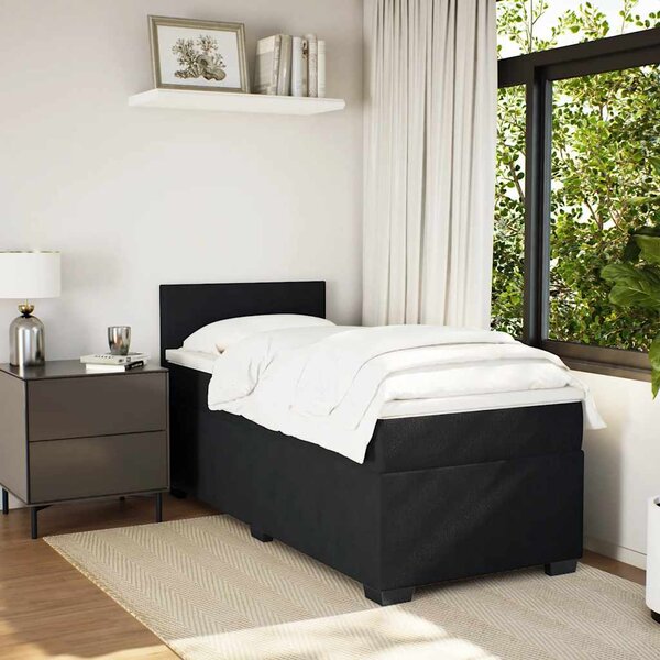 Box spring postel s matrací černá 80 x 200 cm samet 3286158