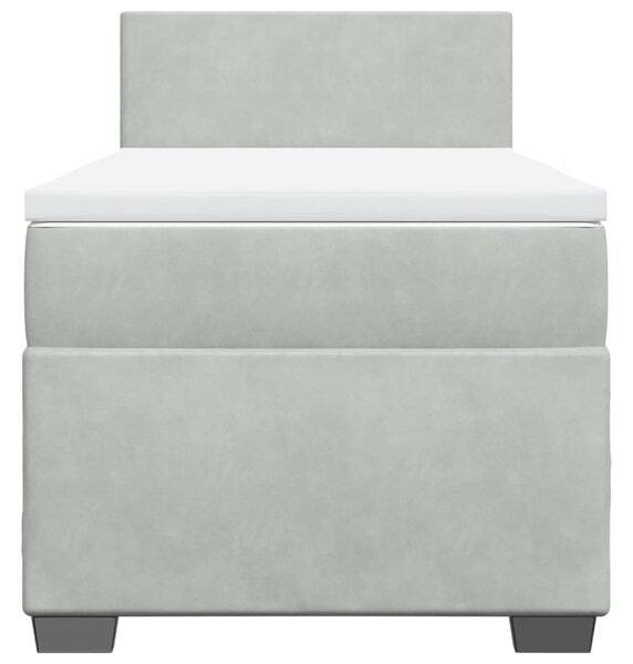 Box spring postel s matrací světle šedá 80 x 200 cm samet 3286156