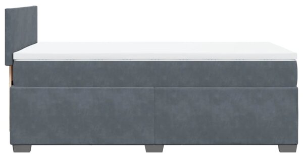 Box spring postel s matrací tmavě šedá 80 x 200 cm samet 3286157