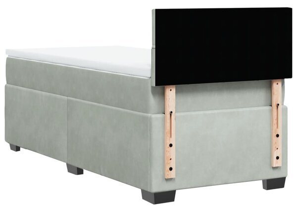 Box spring postel s matrací světle šedá 80 x 200 cm samet 3286162
