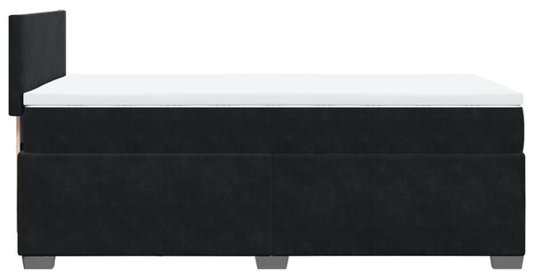 Box spring postel s matrací černá 80 x 200 cm samet 3286158