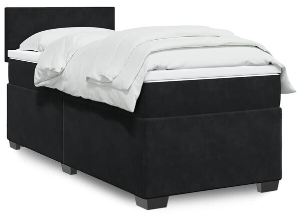 Box spring postel s matrací černá 80 x 200 cm samet 3286158