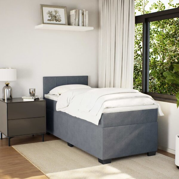 Box spring postel s matrací tmavě šedá 80 x 200 cm samet 3286163